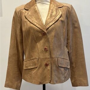 Metallic tan suede jacket large